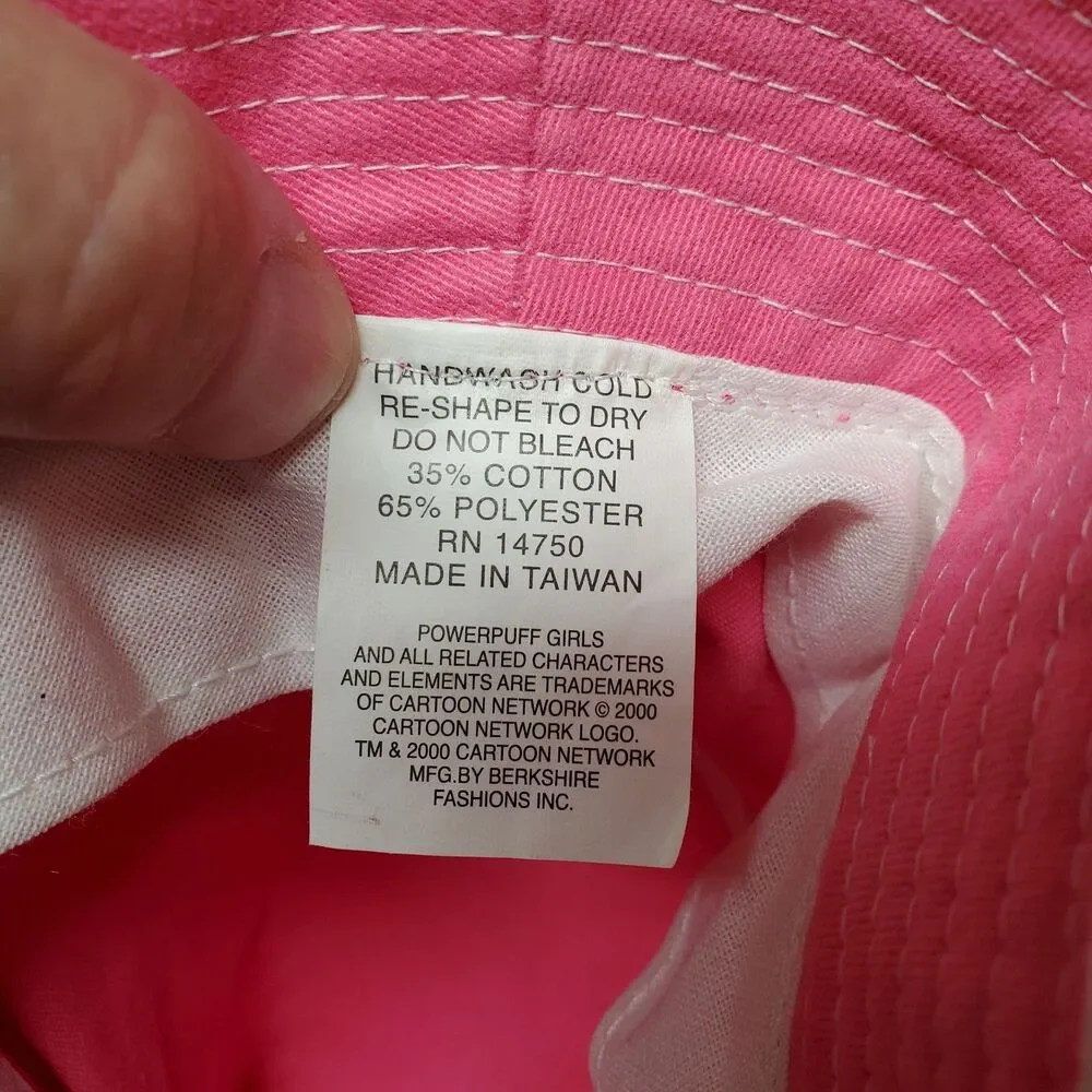 Vintage Official Cartoon Network POWERPUFF Girls Pink Bucket Hat 2000